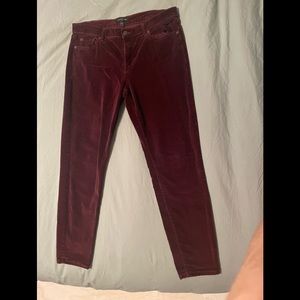 Banana Republic dark red velvet pants sized 31/12R